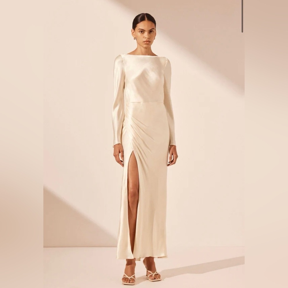 Shona Joy Elegant Cream Evening Dress